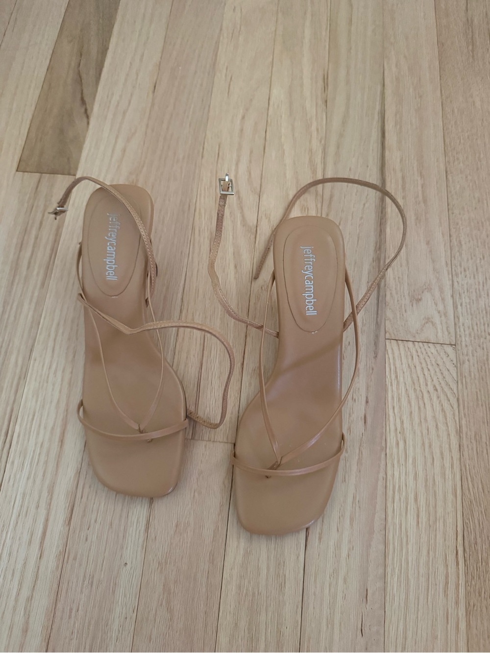 Jeffrey Campbell Women's Nude Strappy Square-Toe Sandals